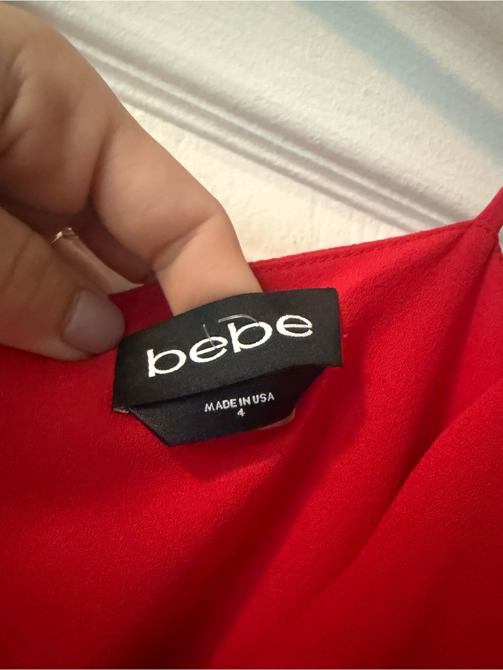 bebe Red Ruffle Slip Mini Dress - Picture 3 of 3